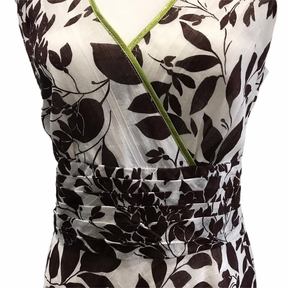 Women’s Sleeveless V Neck Fitted Floral Dress